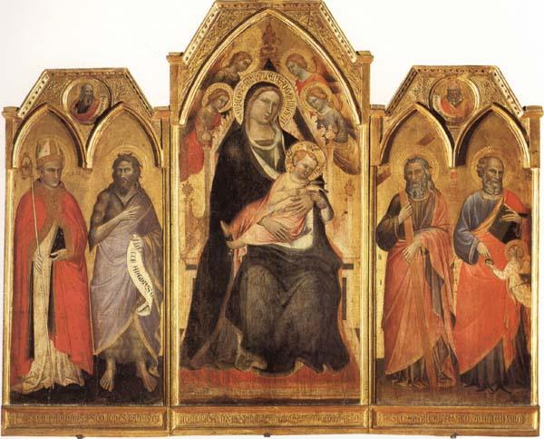 Spinello Aretino Madonna and Child Enthroned with SS.Paulinus,john the Baptist,Andrew,and Matthew China oil painting art